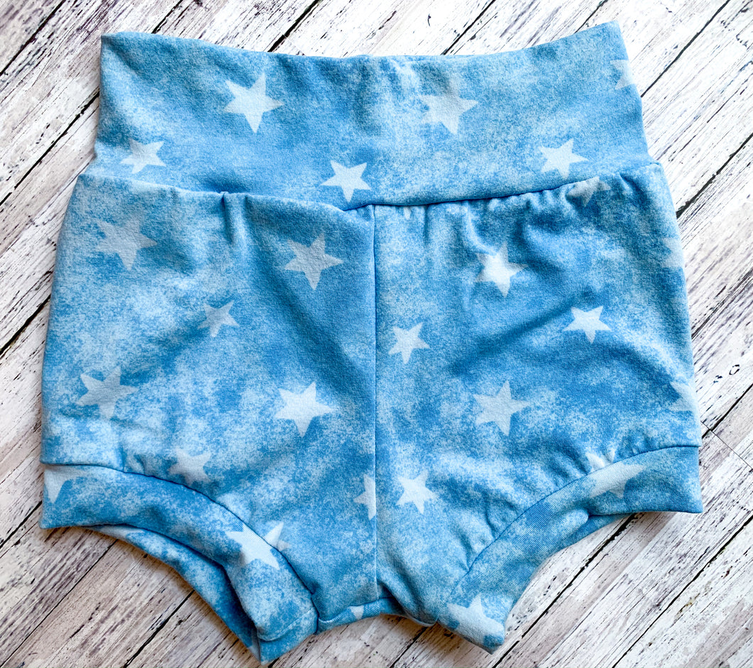 Light Blue Stars Bummies/Boy Shorts