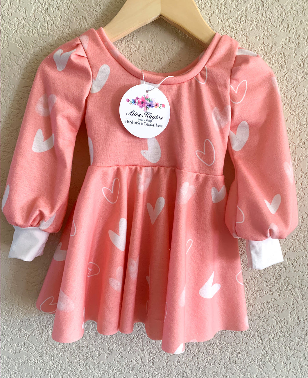 Peachy Heart Bishop Sleeve Tunic RTS