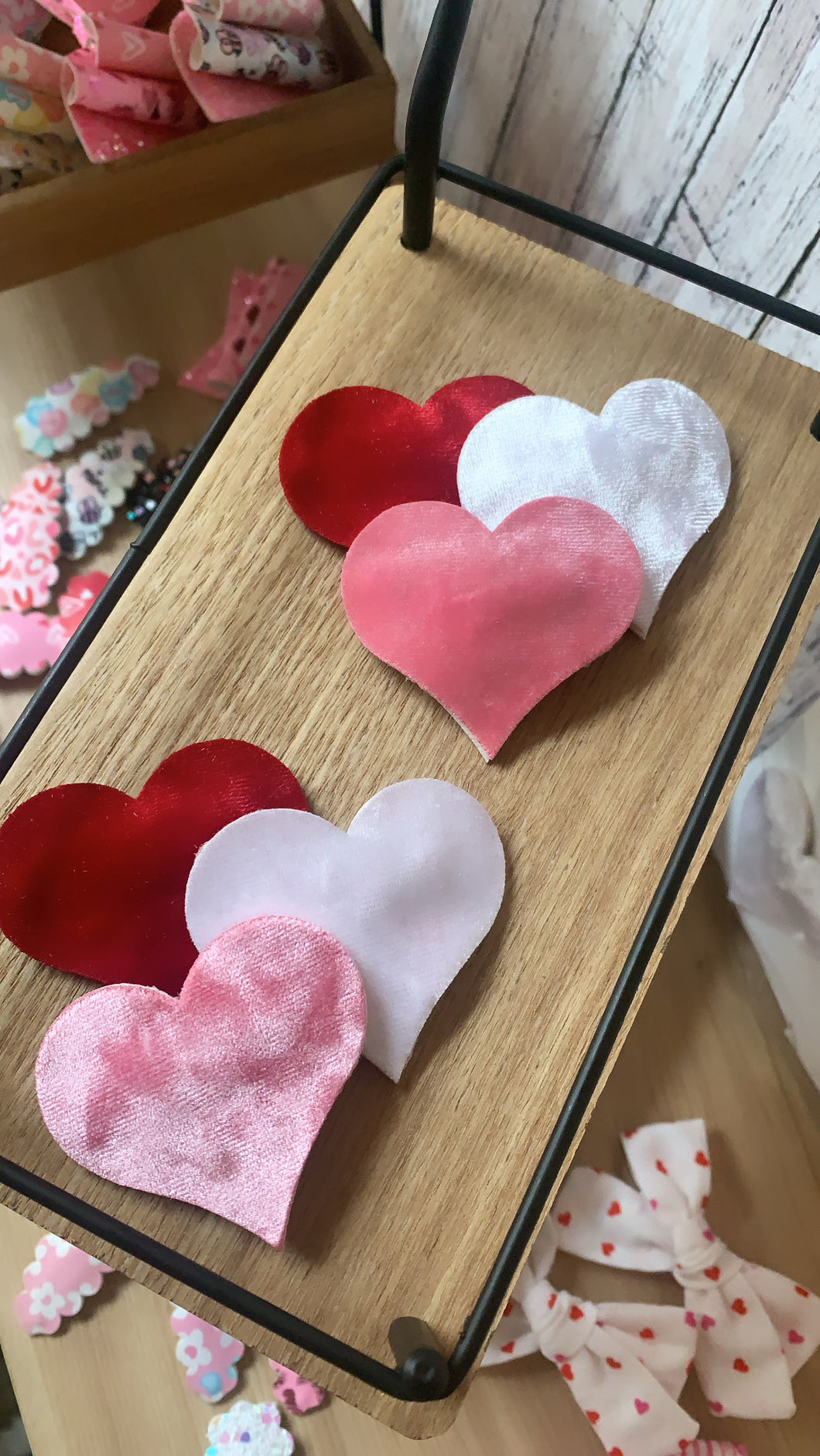 Velvet Heart Snap Clips